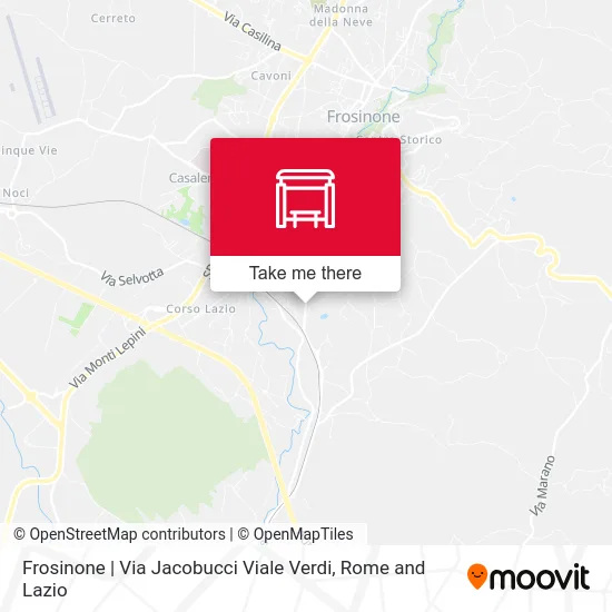 Frosinone | Jacobucci Street Verdi Avenue map