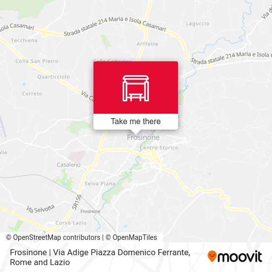 Adige Street - Domenico Ferrante Square (Frosinone) map