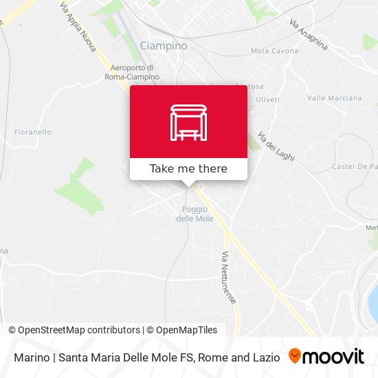 Marino | Santa Maria Delle Mole FS map