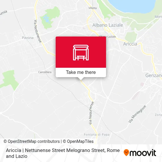 Ariccia | Nettunense Street Melograno Street map
