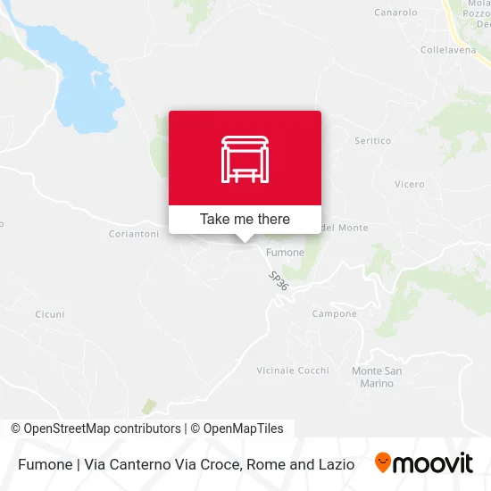 Fumone | Via Canterno Via Croce map