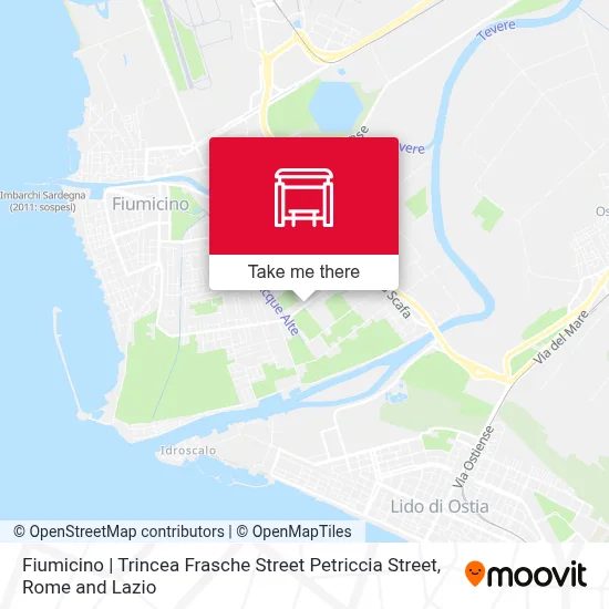 Fiumicino | Trincea Frasche Street Petriccia Street map