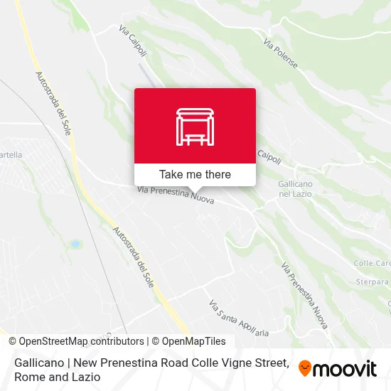 Gallicano | New Prenestina Road Colle Vigne Street map
