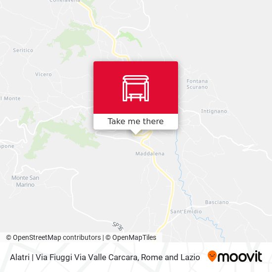 Alatri | Via Fiuggi Via Valle Carcara map