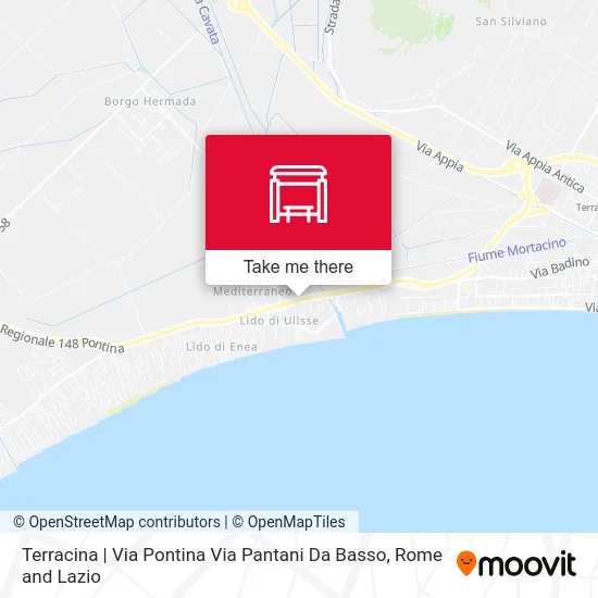 Terracina | Via Pontina Via Pantani Da Basso map