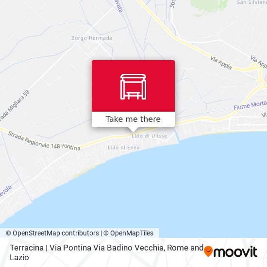 Terracina | Via Pontina Via Badino Vecchia map