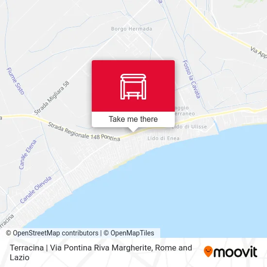 Terracina | Via Pontina Riva Margherite map