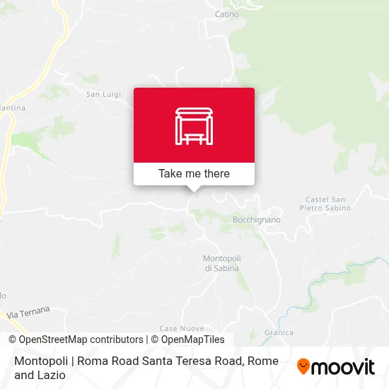 Montopoli | Roma Road Santa Teresa Road map