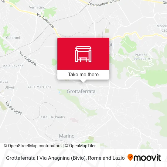 Grottaferrata via Anagnina (Junction) map