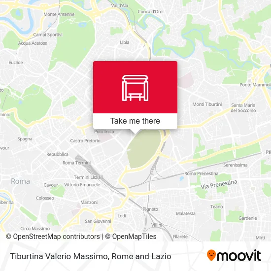 Tiburtina Valerio Massimo map