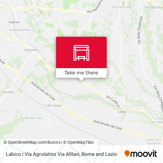 Labico | Via Agrolatino Via Afilani map