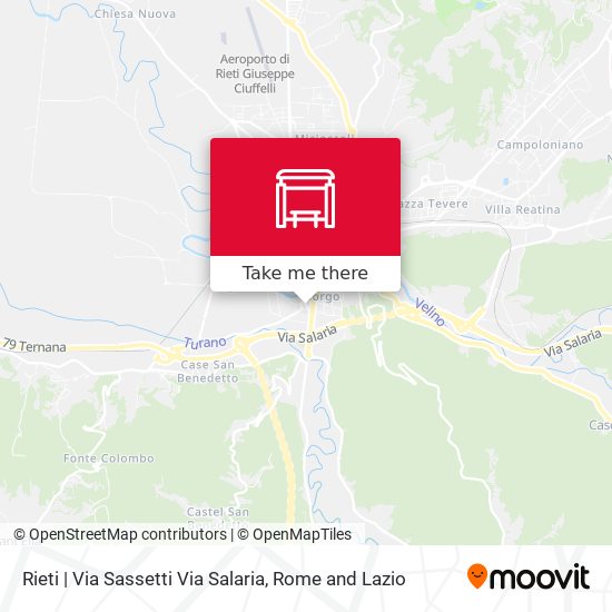 Rieti | Via Sassetti Via Salaria map