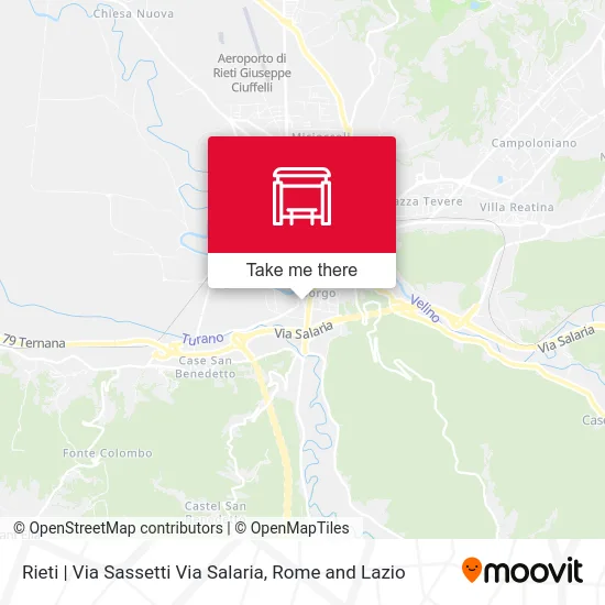 Rieti | Via Sassetti Via Salaria map