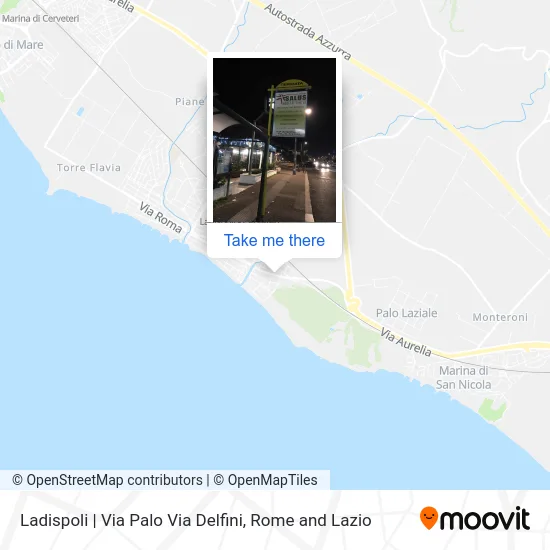 Ladispoli Via Palo Via Delfini map