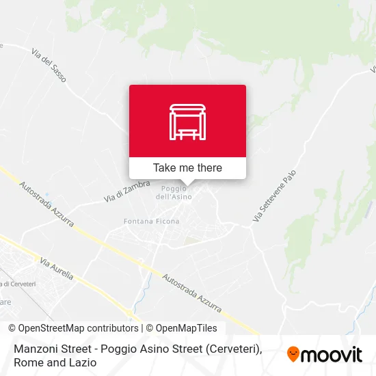 Manzoni Street - Poggio Asino Street (Cerveteri) map