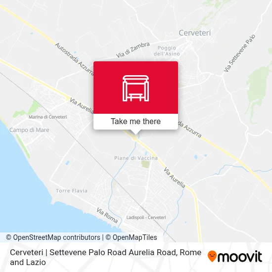 Cerveteri | Settevene Palo Road Aurelia Road map