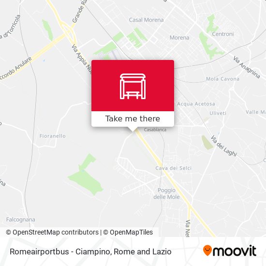 Romeairportbus - Ciampino map