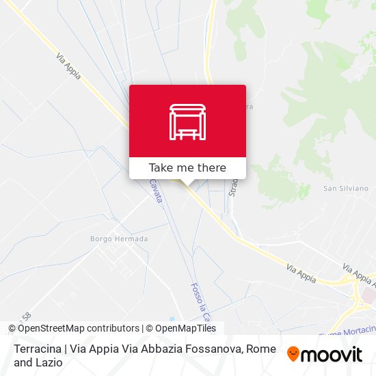 Terracina | Via Appia Via Abbazia Fossanova map