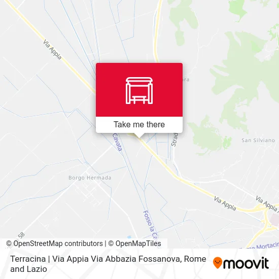 Terracina | Via Appia Via Abbazia Fossanova map