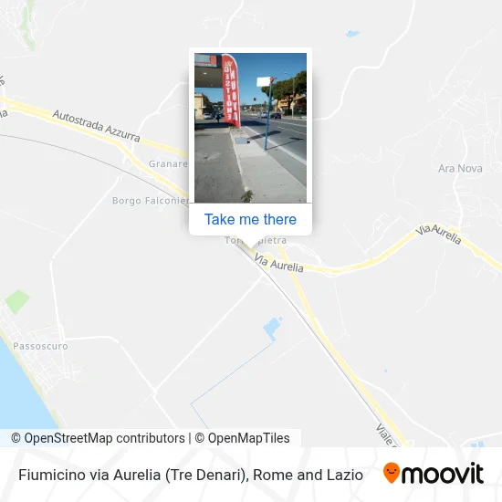 Fiumicino via Aurelia (Tre Denari) map