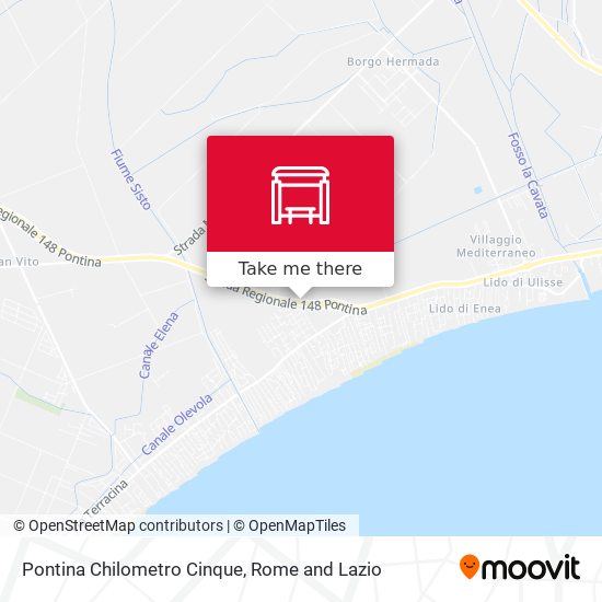 Pontina Chilometro Cinque map