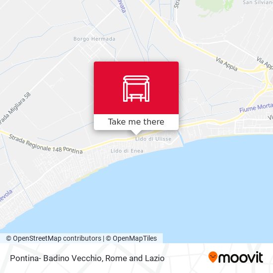 Pontina- Badino Vecchio map