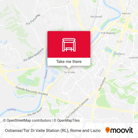 Ostiense / Tor Di Valle Station (RL) map