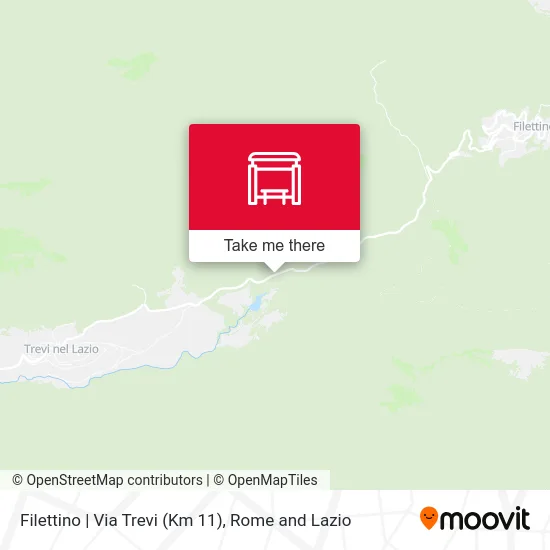 Filettino | Trevi Road (Km 11) map