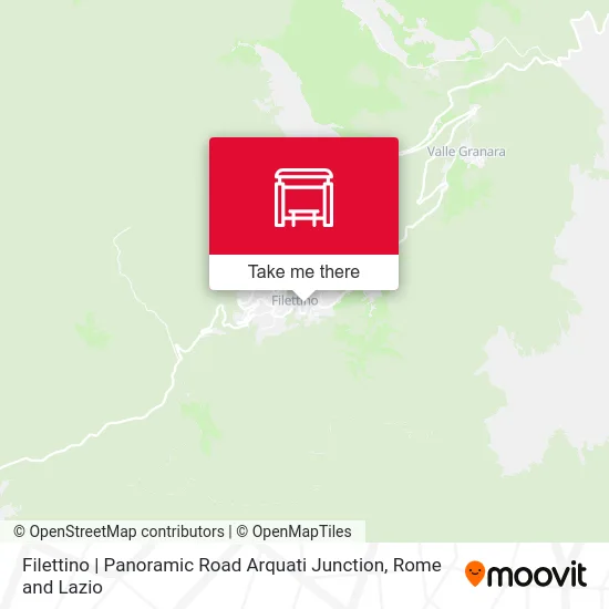 Filettino | Panoramic Road Arquati Junction map
