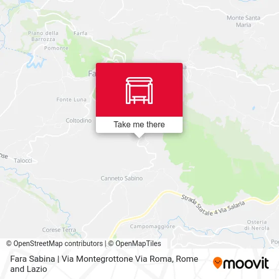 Fara Sabina | Montegrottone Street Roma Street map