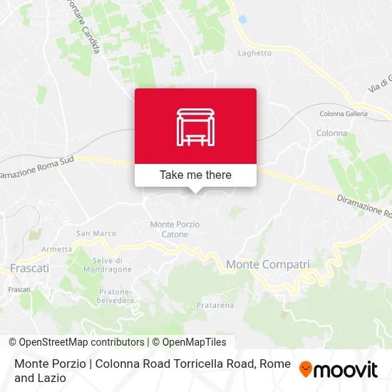 Monte Porzio | Colonna Road Torricella Road map