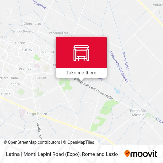 Latina | Monti Lepini Road (Expo) map