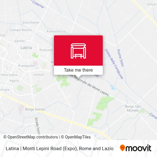 Latina | Monti Lepini Road (Expo) map