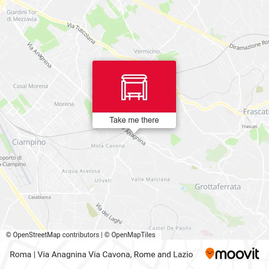Rome | Anagnina Street Cavona Street map