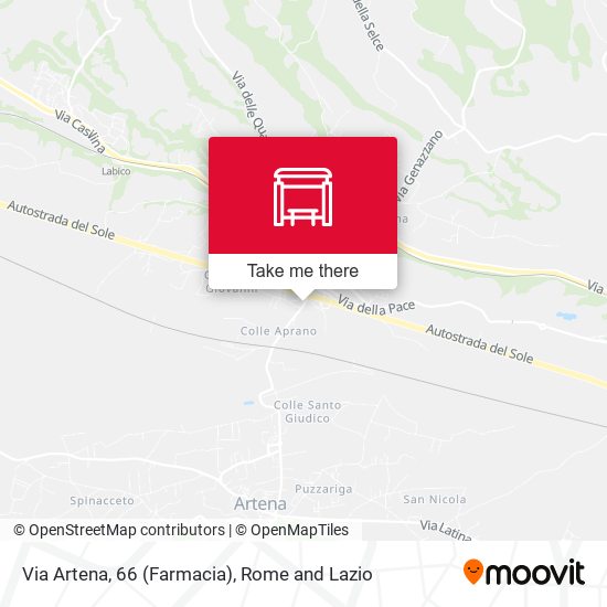 Via Artena, 66 (Farmacia) map