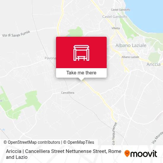 Ariccia | Cancelliera Street Nettunense Street map