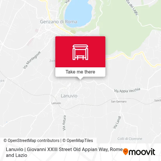Lanuvio | Giovanni XXIII Street Old Appian Way map