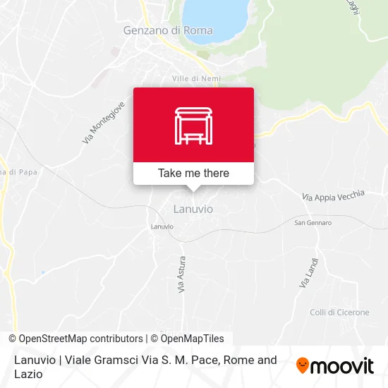 Lanuvio | Gramsci Avenue Santa Maria Pace Road map