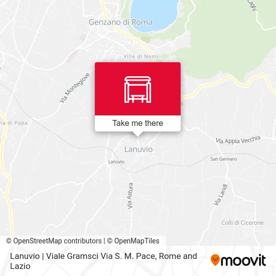 Lanuvio | Gramsci Avenue Santa Maria Pace Road map