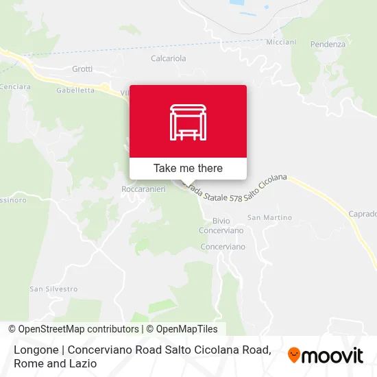 Longone | Concerviano Road Salto Cicolana Road map