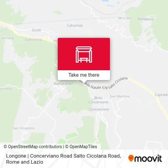 Longone | Concerviano Road Salto Cicolana Road map