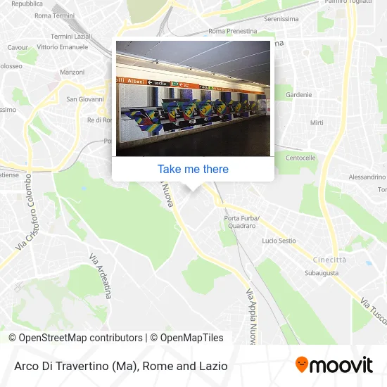 Arco Di Travertino (Metro A) map