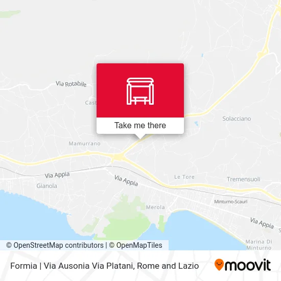 Formia | Ausonia Street Plane Trees Street map