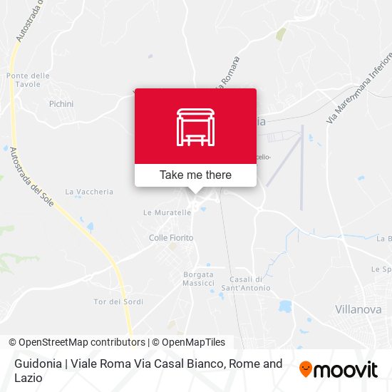 Guidonia | Viale Roma Via Casal Bianco map