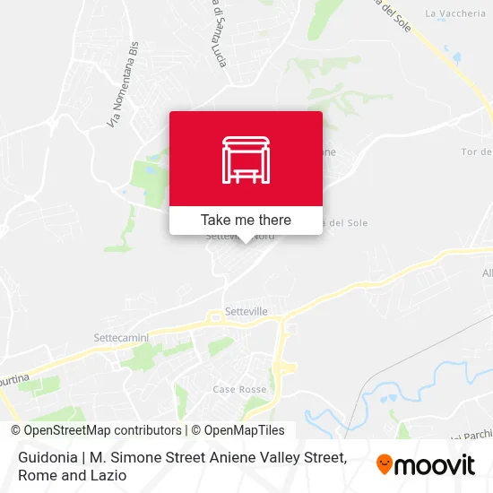 Guidonia | M. Simone Street Aniene Valley Street map