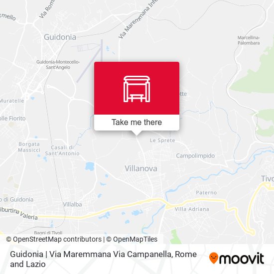 Guidonia | Via Maremmana Via Campanella map
