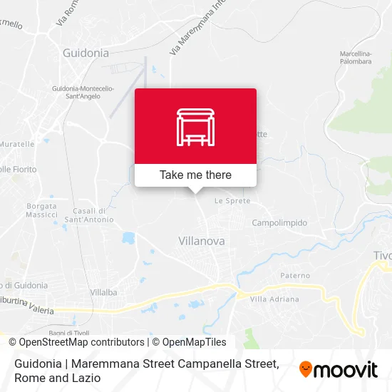 Guidonia | Maremmana Street Campanella Street map