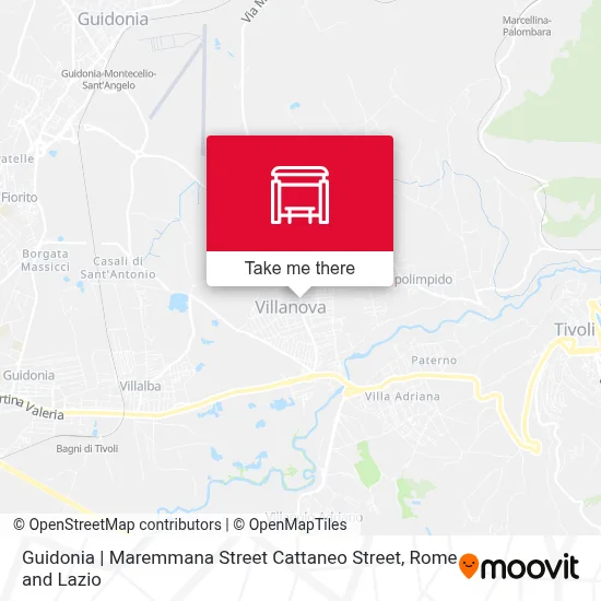 Guidonia | Maremmana Street Cattaneo Street map