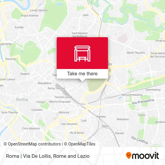 Roma | Via De Lollis map