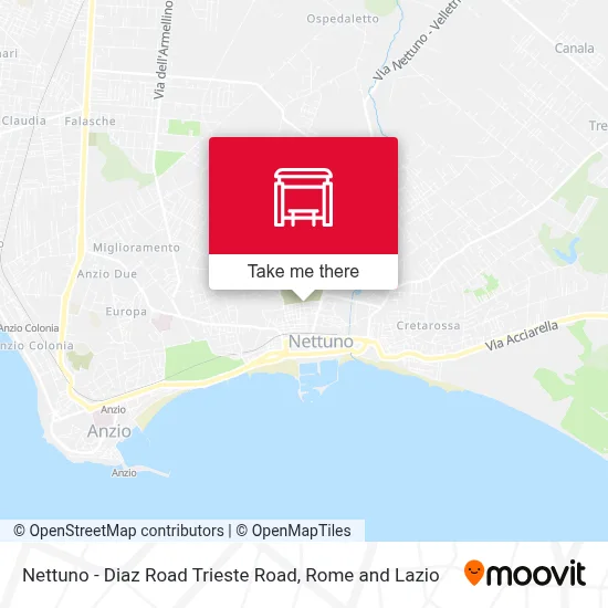 Nettuno - Diaz Road Trieste Road map